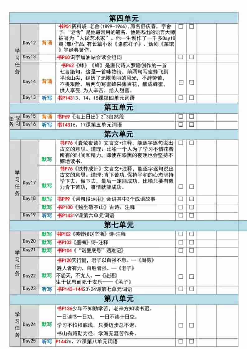 2026春四年级下册语文期末复习重点知识清单同步冲刺精华电子版 2026春四年级下册语文期末复习重点知识清单同步冲刺精华电子版