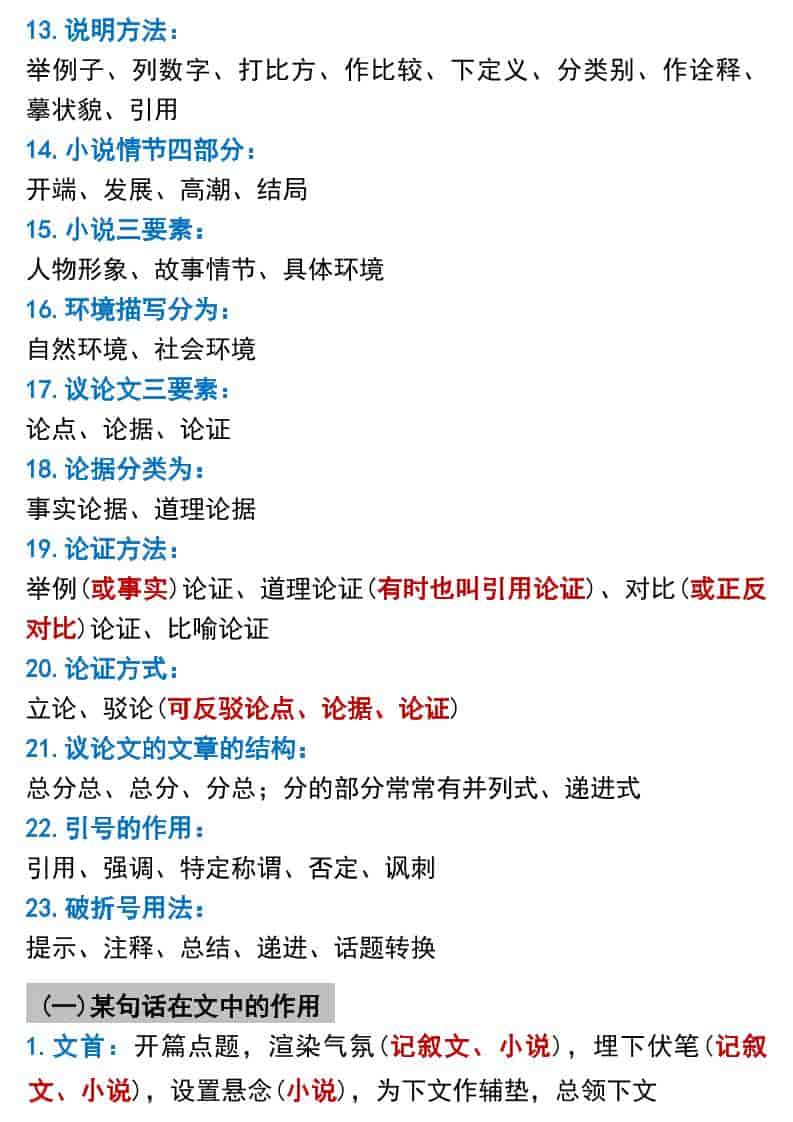 六年级下册语文小升初基础知识汇总及常考题型答题技巧专项复习PDF电子版下载