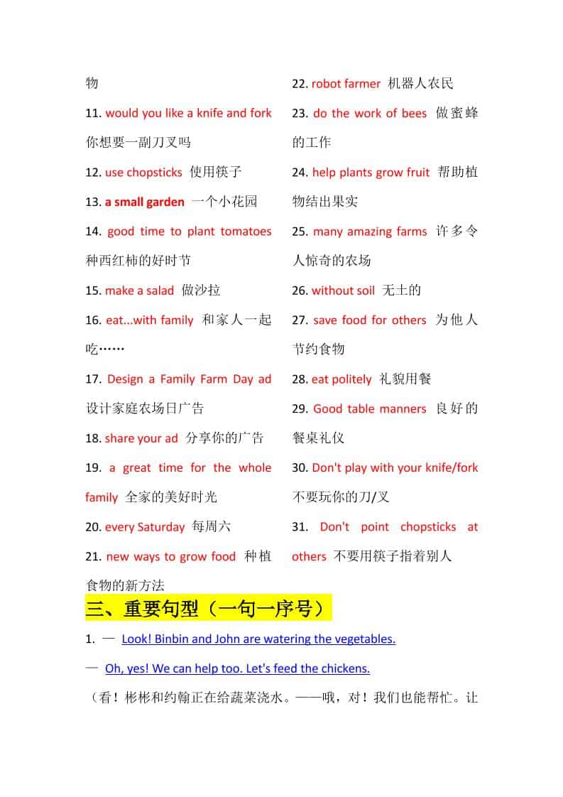 四年级下册英语人教版PEP Unit 6 Shopping知识点梳理与单词句子默写单